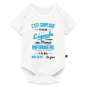 Compliqué être légende et avoir maman infirmière - Body à manches courtes Premium Bébé - blanc - Devant