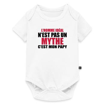 l'homme idéal n'est pas un mythe c'est mon papy - Body à manches courtes Premium Bébé - blanc - Devant