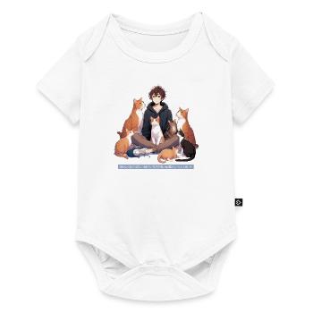 Cat Anime Funny Animals - Baby Premium short-sleeve bodysuit - white - Front