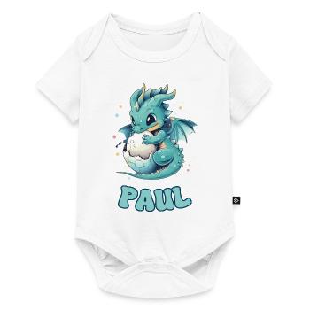 Paul - Dragon - Name - Baby Premium short-sleeve bodysuit - white - Front
