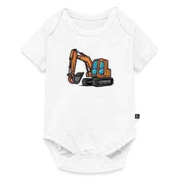 Yellow Excavator - Baby Premium short-sleeve bodysuit - white - Front