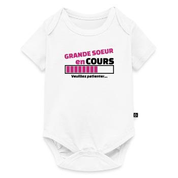 grande soeur en cours - Body à manches courtes Premium Bébé - blanc - Devant