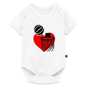 Basket-ball amour - Body à manches courtes Premium Bébé - blanc - Devant