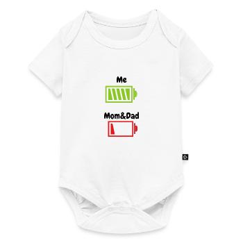 Mum and dad battery empty - Baby Premium short-sleeve bodysuit - white - Front
