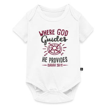 Where God Guides He Provides Isaiah 58:11 - Baby Premium short-sleeve bodysuit - white - Front