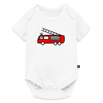 Camion pompier, camion de pompier, pompier - Body à manches courtes Premium Bébé - blanc - Devant