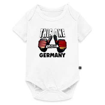 Allemagne Drapeau allemand Drapeau allemand Utilisé Regarder à la maison - Body à manches courtes Premium Bébé - blanc - Devant