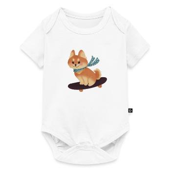 Skating Shiba Inu Dog - Baby Premium short-sleeve bodysuit - white - Front