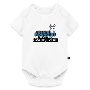 mon super pouvoir devenir grand frère - Body à manches courtes Premium Bébé - blanc - Devant