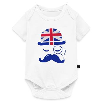 Like a Retro englische hipster moustache boss flag - Baby Premium Kurzarmbody - Weiß - Vorne