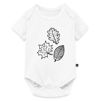 feuilles d'automne - Body à manches courtes Premium Bébé - blanc - Devant
