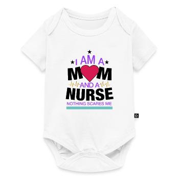 Je suis une maman et une infirmière Rien ne me fait peur - Body à manches courtes Premium Bébé - blanc - Devant