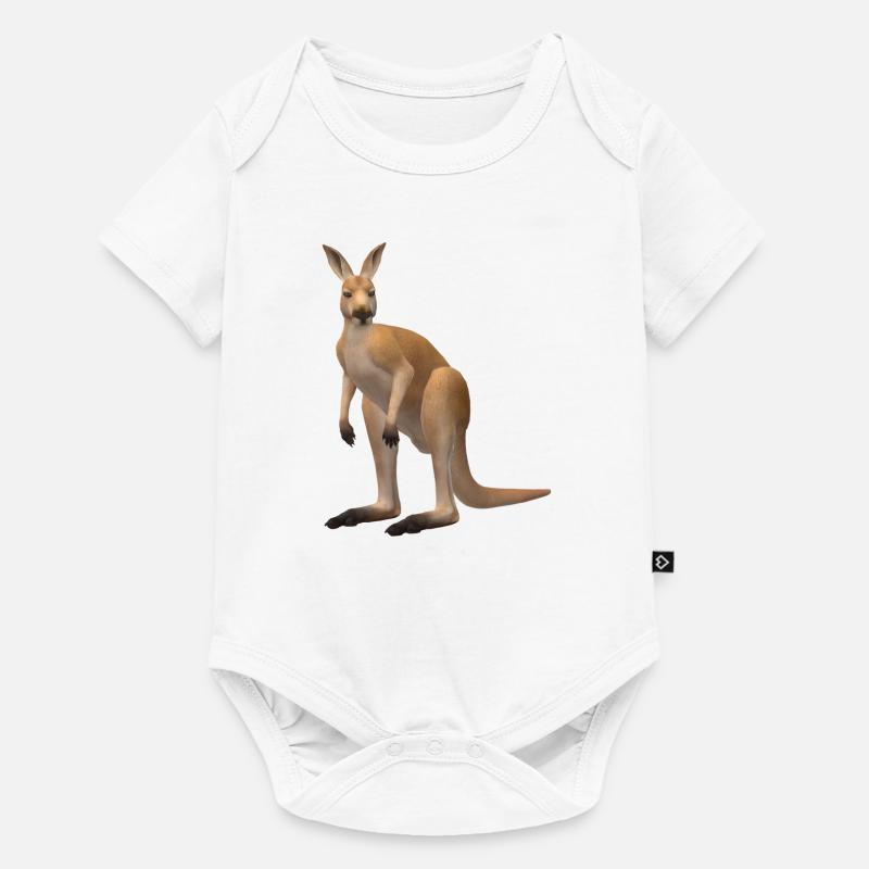 Kangourou 3D - Body à manches courtes Premium Bébé - blanc