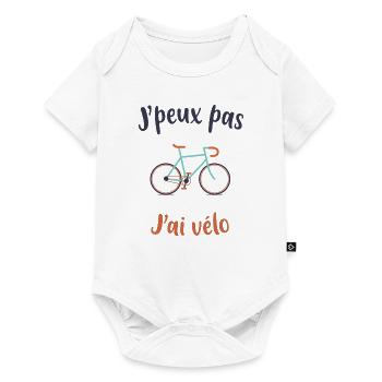 J'peux pas j'ai vélo, idée cadeau vélo - Body à manches courtes Premium Bébé - blanc - Devant