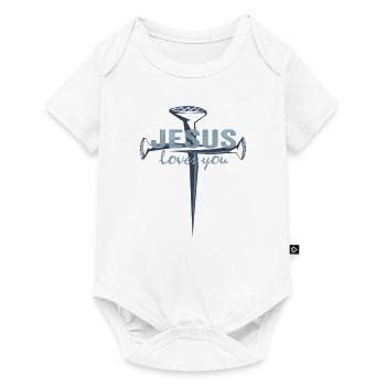 Jésus Christ loves you shirt pour les chrétiens - Body à manches courtes Premium Bébé - blanc - Devant