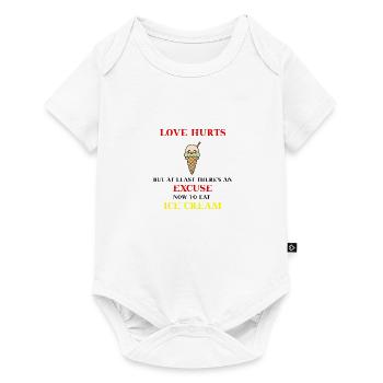 crème glacée drôle de crème glacée idée cadeau mal d’amour - Body à manches courtes Premium Bébé - blanc - Devant