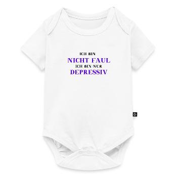 Depressiv lustig witzig mutig Geschenkidee - Baby Premium Kurzarmbody - Weiß - Vorne