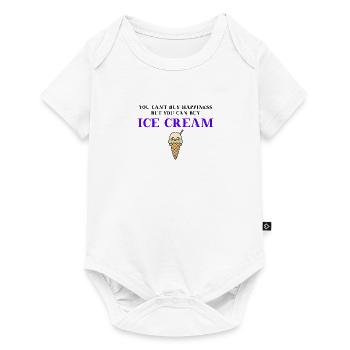 Idée cadeau crème glacée drôle - Body à manches courtes Premium Bébé - blanc - Devant