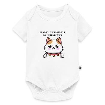 Idée cadeau de chat agacé mignon Noël drôle - Body à manches courtes Premium Bébé - blanc - Devant