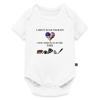 USA lustig Geschenkidee Therapie Amerika - Baby Premium Kurzarmbody - Weiß - Vorne