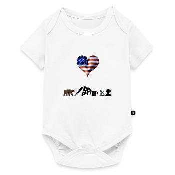 USA Geschenkidee Amerika amerikanisch american - Baby Premium Kurzarmbody - Weiß - Vorne