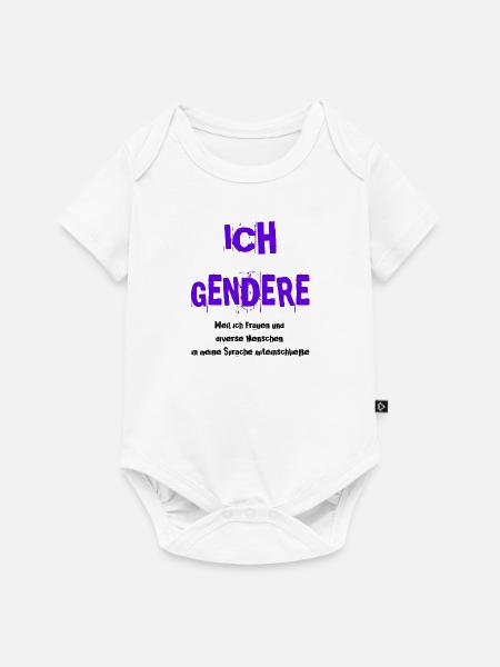 gendern Geschenkidee pro Gendern Feminismus queer - Baby Premium Kurzarmbody - Weiß