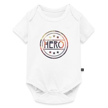Super powers hero gift stamp saying party - Baby Premium short-sleeve bodysuit - white - Front