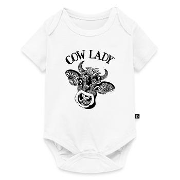 Cow Lady Mandala Kuh Landwirtin Bäuerin Geschenk - Baby Premium Kurzarmbody - Weiß - Vorne