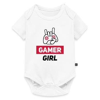gamer girl - Body à manches courtes Premium Bébé - blanc - Devant