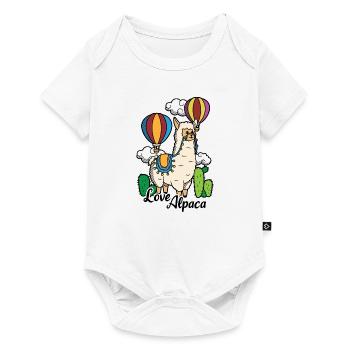 Amour Alpaga Amour Alpaga Lama Montgolfière - Body à manches courtes Premium Bébé - blanc - Devant