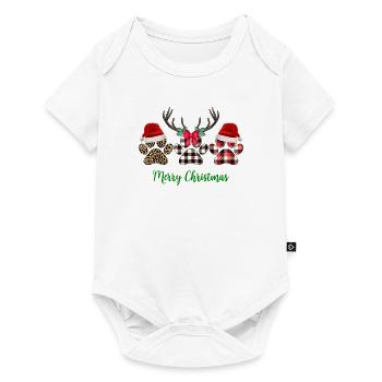 Frohe Weihnachtspfote - Baby Premium Kurzarmbody - Weiß - Vorne