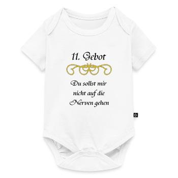 11 Gebot Du sollst mir nicht auf die nerven gehen - Baby Premium Kurzarmbody - Weiß - Vorne