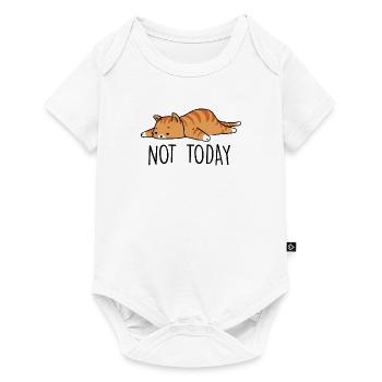 not today lazy cat relax time neko - Baby Premium short-sleeve bodysuit - white - Front