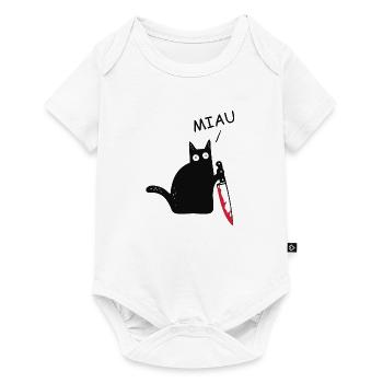 Meow Funny Cat Killer Cat Meme Black Cat - Baby Premium short-sleeve bodysuit - white - Front