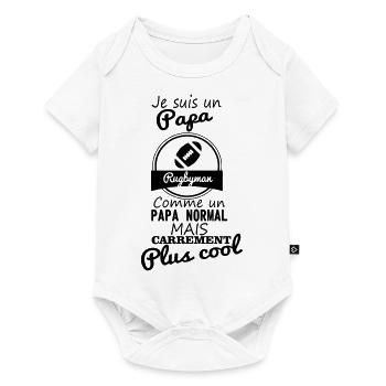 Papa rugbyman - Body à manches courtes Premium Bébé - blanc - Devant