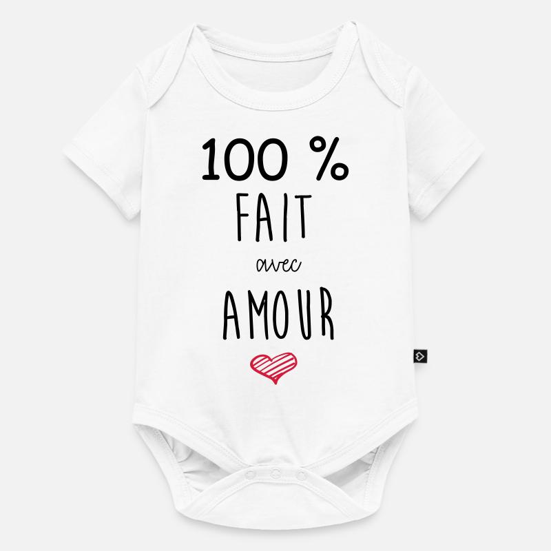 100% FAIT AVEC AMOUR - Body à manches courtes Premium Bébé - blanc