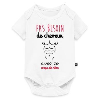 pas besoin de cheveux - Body à manches courtes Premium Bébé - blanc - Devant