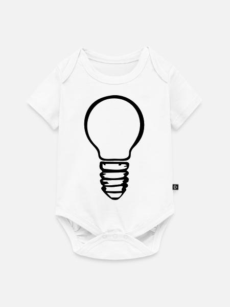 Glühbirne 1farbig - Baby Premium Kurzarmbody - Weiß