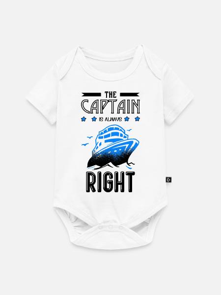 Kapitän Spruch Bootsfahrt - Baby Premium Kurzarmbody - Weiß