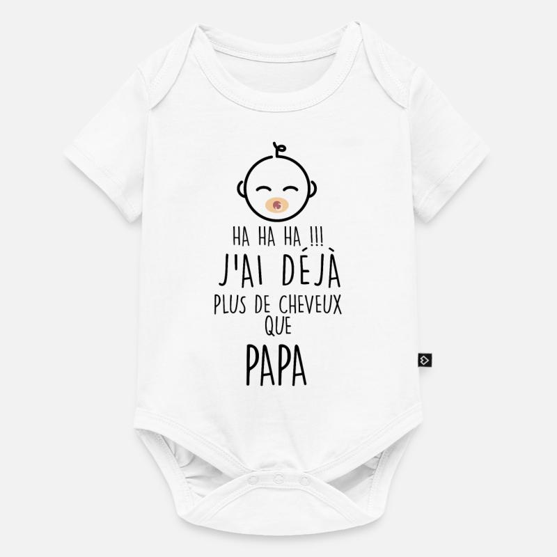 Bébé et cheveux de papa - Body à manches courtes Premium Bébé - blanc