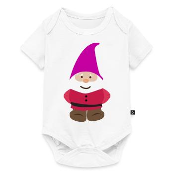 Zwergen Freunde - Zwerg mit lila Zwergenmütze - Baby Premium Kurzarmbody - Weiß - Vorne