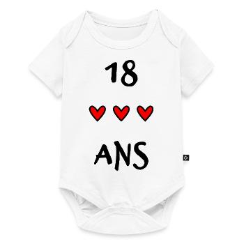 18 ANS. 18e ANNIVERSAIRE. ANNIVERSAIRE 18 ANS - Body à manches courtes Premium Bébé - blanc - Devant