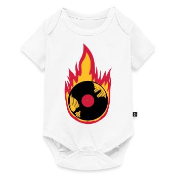 Fire Vinyl Record Music - Baby Premium short-sleeve bodysuit - white - Front