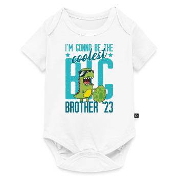 Dinosaure Dino Boys Coolest Big Brother 2023 - Body à manches courtes Premium Bébé - blanc - Devant