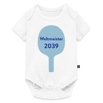 Tischtennis Weltmeister 2039 Baby & Kinder - Baby Premium Kurzarmbody - Weiß - Vorne