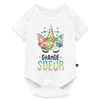 Licorne Filles Future grande soeur en 2023 Cadeau - Body à manches courtes Premium Bébé - blanc - Devant