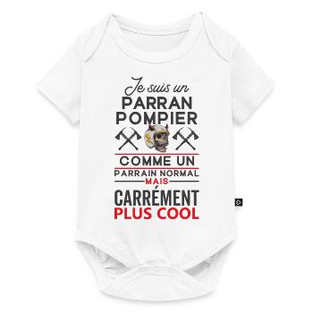 Parrain pompier comme un parrain normal plus cool - Body à manches courtes Premium Bébé - blanc - Devant