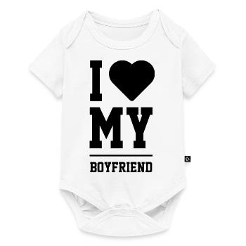 I Love My Boyfriend - Boyfriend Funny Gift - Baby Premium short-sleeve bodysuit - white - Front