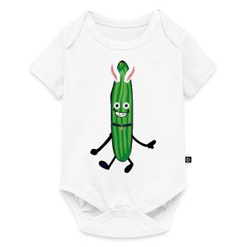 Lapin, lapin, concombre, bande dessinée, lapin - Body à manches courtes Premium Bébé - blanc - Devant