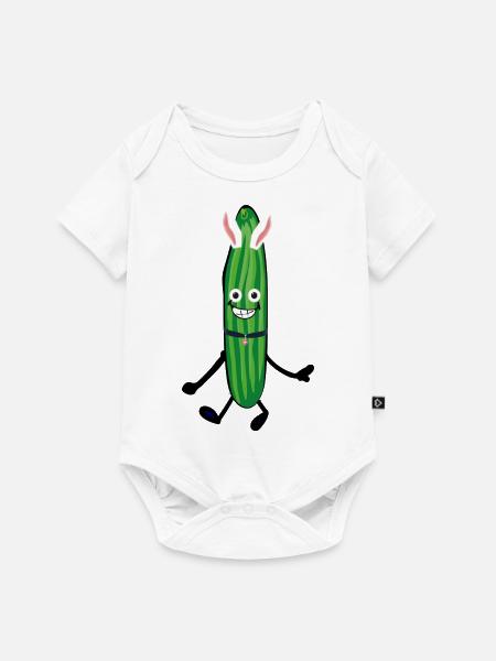 Bunny, Hase, Gurke,comic, Häschen - Baby Premium Kurzarmbody - Weiß